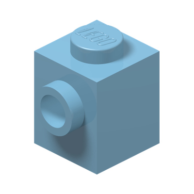 BRICK 1X1 W. 1 KNOB · Light Royal Blue (réf. BrickLink Bright Light Blue)