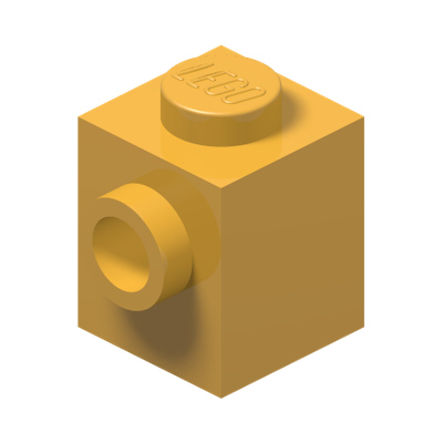 BRICK 1X1 W. 1 KNOB · Flame Yellowish Orange (réf. BrickLink Bright Light Orange)