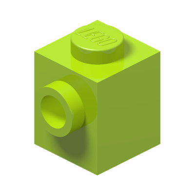 BRICK 1X1 W. 1 KNOB · Bright Yellowish Green (réf. BrickLink Lime)