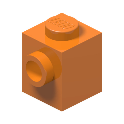 BRICK 1X1 W. 1 KNOB · Bright Orange (réf. BrickLink Orange)
