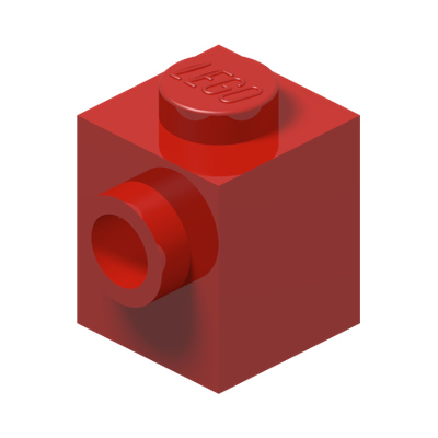 BRICK 1X1 W. 1 KNOB · Bright Red (réf. BrickLink Red)