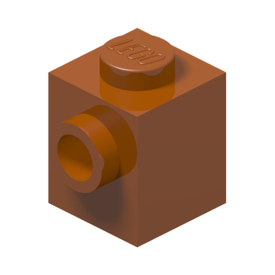 BRICK 1X1 W. 1 KNOB · Dark Orange (réf. BrickLink Dark Orange)