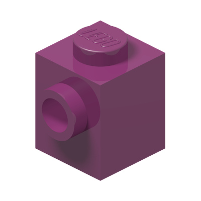 BRICK 1X1 W. 1 KNOB · Bright Reddish Violet (réf. BrickLink Magenta)