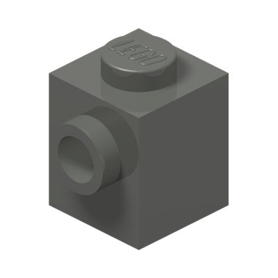 BRICK 1X1 W. 1 KNOB · Dark Stone Grey (réf. BrickLink Dark Bluish Gray)