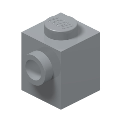 BRICK 1X1 W. 1 KNOB · Medium Stone Grey (réf. BrickLink Light Bluish Gray)