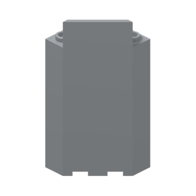 WALL 3X3X6, WRY 45 DEGR. · Medium Stone Grey (réf. BrickLink Light Bluish Gray)