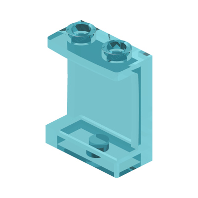 Panel 1 x 2 x 2 with Side Supports - Hollow Studs · Couleur BrickLink : Trans-Light Blue