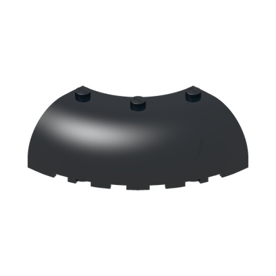 Brick, Round Corner 6 x 6 x 2 · LEGO 6025219 (réf. BrickLink 87559) · Couleur BrickLink : Black
