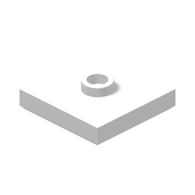 PLATE 2X2 W 1 KNOB · LEGO 6126046 (réf. BrickLink 87580) · White (réf. BrickLink White)