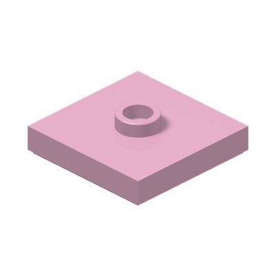 PLATE 2X2 W 1 KNOB · Light Purple (réf. BrickLink Bright Pink)