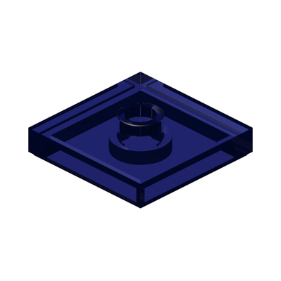 PLATE 2X2 W 1 KNOB · Tr. Blue (réf. BrickLink Trans-Dark Blue)