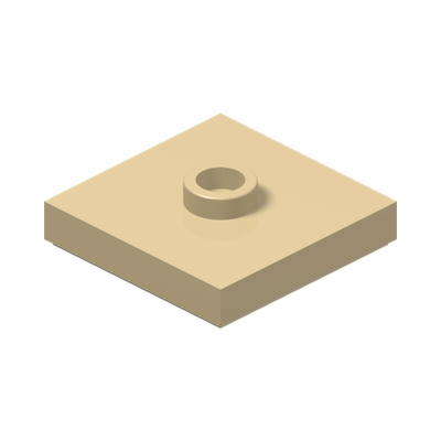 PLATE 2X2 W 1 KNOB · Brick Yellow (réf. BrickLink Tan)