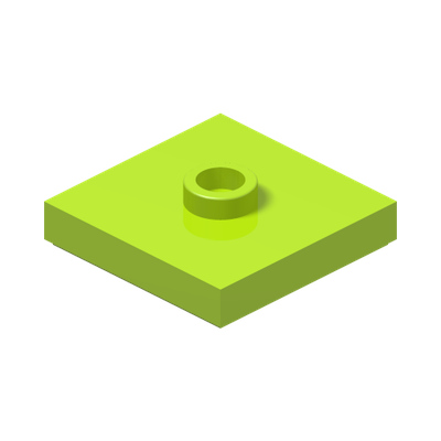 PLATE 2X2 W 1 KNOB · Bright Yellowish Green (réf. BrickLink Lime)