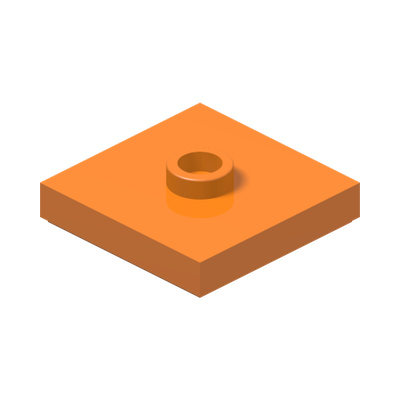 PLATE 2X2 W 1 KNOB · Bright Orange (réf. BrickLink Orange)