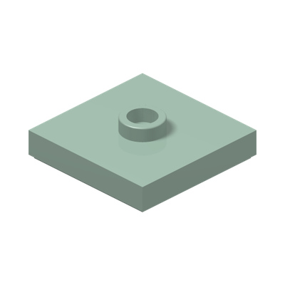 PLATE 2X2 W 1 KNOB · Sand Green (réf. BrickLink Sand Green)