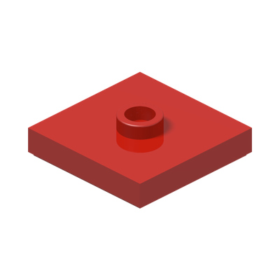 PLATE 2X2 W 1 KNOB · Bright Red (réf. BrickLink Red)