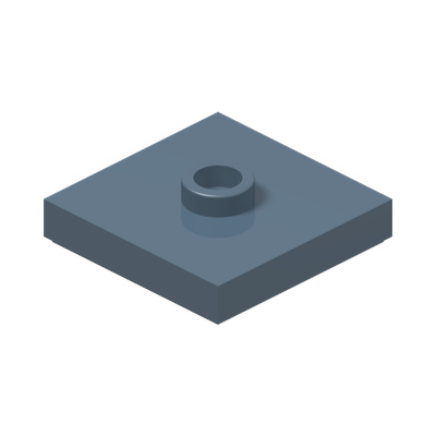 PLATE 2X2 W 1 KNOB · Sand Blue (réf. BrickLink Sand Blue)