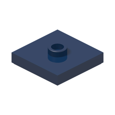 PLATE 2X2 W 1 KNOB · Earth Blue (réf. BrickLink Dark Blue)
