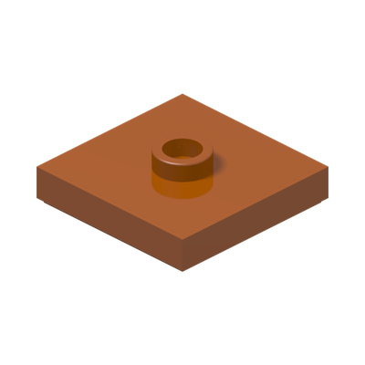 PLATE 2X2 W 1 KNOB · Dark Orange (réf. BrickLink Dark Orange)