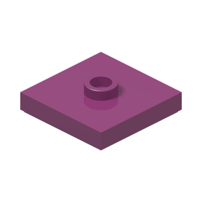 PLATE 2X2 W 1 KNOB · Bright Reddish Violet (réf. BrickLink Magenta)