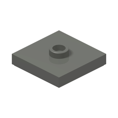 PLATE 2X2 W 1 KNOB · Dark Stone Grey (réf. BrickLink Dark Bluish Gray)