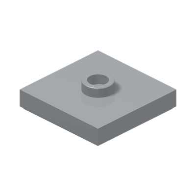 PLATE 2X2 W 1 KNOB · Medium Stone Grey (réf. BrickLink Light Bluish Gray)
