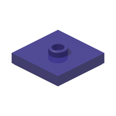 Plate, Modified 2 x 2 with Groove and 1 Stud in Center (Jumper) · Medium Lilac (réf. BrickLink Dark Purple)