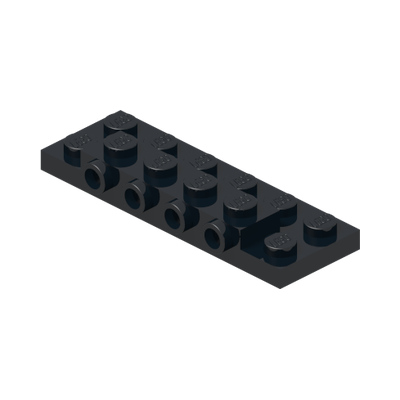 PLATE 2X6X2/3 W 4 HOR. KNOB · Black (réf. BrickLink Black)