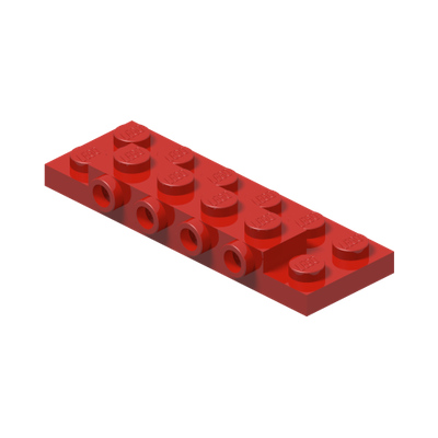 PLATE 2X6X2/3 W 4 HOR. KNOB · Bright Red (réf. BrickLink Red)