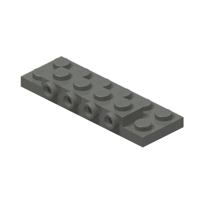 PLATE 2X6X2/3 W 4 HOR. KNOB · Dark Stone Grey (réf. BrickLink Dark Bluish Gray)