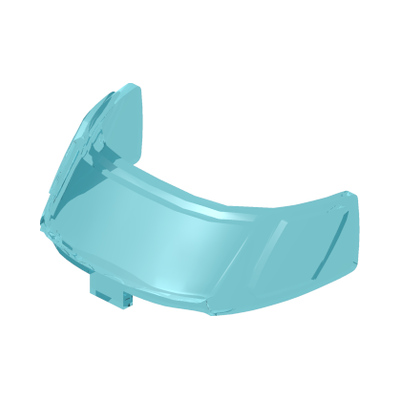 Glass for Aircraft Fuselage Curved Forward 6 x 10 Top with 3 Window Panes · LEGO 4567994 (réf. BrickLink 87612) · Couleur BrickLink : Trans-Light Blue
