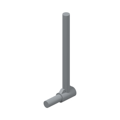 Function element MALE · LEGO 4565433 (réf. BrickLink 87618) · Medium Stone Grey (réf. BrickLink Light Bluish Gray)