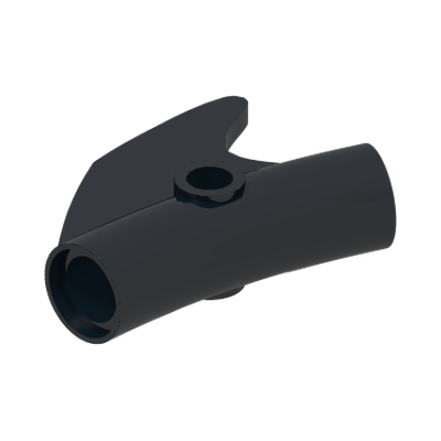 Technic, Pin Connector Round Curved with Fin and Hole · LEGO 4563474 (réf. BrickLink 87745) · Couleur BrickLink : Black