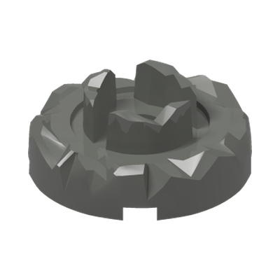 Turntable 4 x 4 Top with Jagged Edge and Three Segments (Atlantis Key Holder) · LEGO 4563480 (réf. BrickLink 87750) · Couleur BrickLink : Dark Bluish Gray