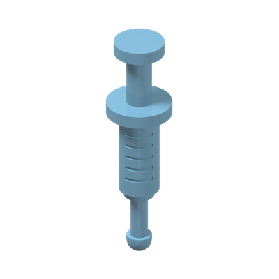 Minifigure, Utensil Syringe · LEGO 6003298 (réf. BrickLink 87989) · Light Royal Blue (réf. BrickLink Bright Light Blue)