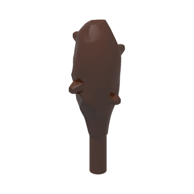 Minifigure, Weapon Club with Spikes - Small · LEGO 4563723 (réf. BrickLink 88001) · Couleur BrickLink : Reddish Brown
