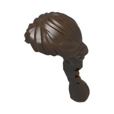 Minifigure, Hair Female Ponytail Long French Braided · LEGO 4581313 (réf. BrickLink 88286) · Couleur BrickLink : Dark Brown