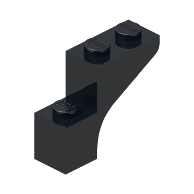 BRICK WITH BOW 1X3X2 · Black (réf. BrickLink Black)