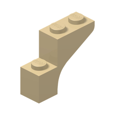 BRICK WITH BOW 1X3X2 · Brick Yellow (réf. BrickLink Tan)