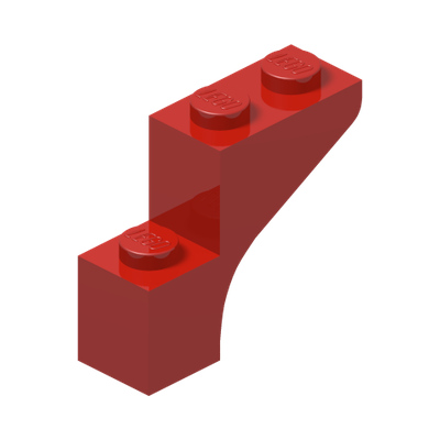 BRICK WITH BOW 1X3X2 · Bright Red (réf. BrickLink Red)