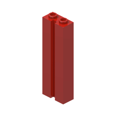Brick, Modified 1 x 2 x 5 with Channel · LEGO 4578025 (réf. BrickLink 88393) · Couleur BrickLink : Red