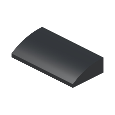 PLATE W. BOW 2x4x2/3 · Black (réf. BrickLink Black)