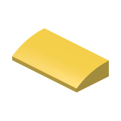 PLATE W. BOW 2x4x2/3 · Bright Yellow (réf. BrickLink Yellow)