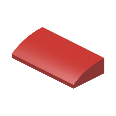 PLATE W. BOW 2x4x2/3 · Bright Red (réf. BrickLink Red)