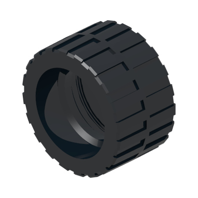 TYRE LOW WIDE Ø24 X 14 · Black (réf. BrickLink Black)