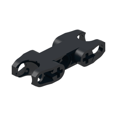 Technic, Axle and Pin Connector 2 x 5 with 2 Ball Joint Sockets, Closed Sides, Open Axle Holes · LEGO 4598407 (réf. BrickLink 89650) · Couleur BrickLink : Black