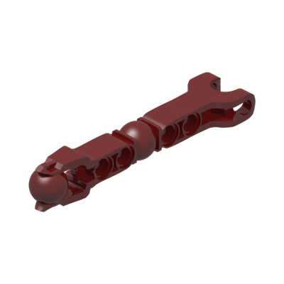 Hero Factory Arm / Leg with Ball Joint and Ball Socket and 4 Pin Holes · Réf. BrickLink 90613 · Couleur BrickLink : Dark Red