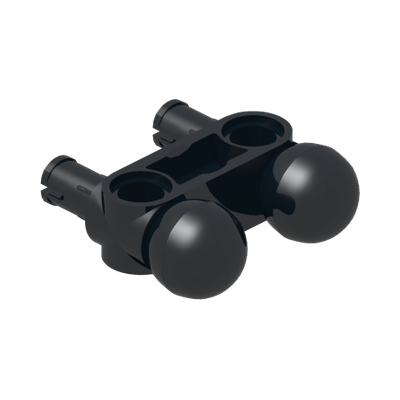 Technic, Pin Connector Perpendicular 3L with 2 Pins and 2 Ball Joints · LEGO 6236809 (réf. BrickLink 90630) · Couleur BrickLink : Black