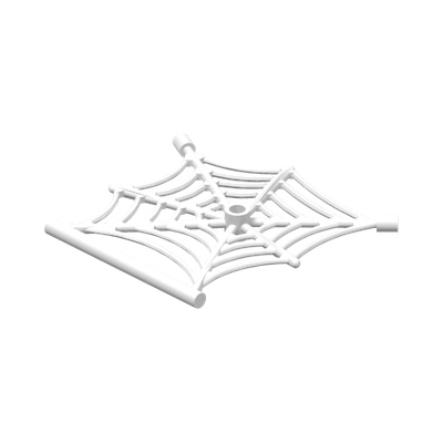 SPIDER'S WEB W. SHAFT Ø 3.2 · LEGO 6006221 (réf. BrickLink 90981) · White (réf. BrickLink White)