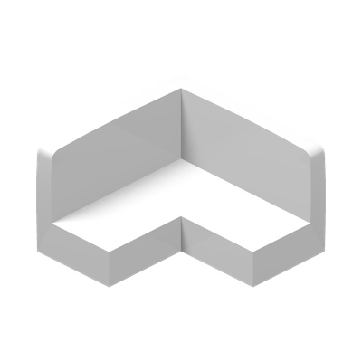WALL ELEMENT 2X2, CORNER · LEGO 6181753 (réf. BrickLink 91501) · White (réf. BrickLink White)